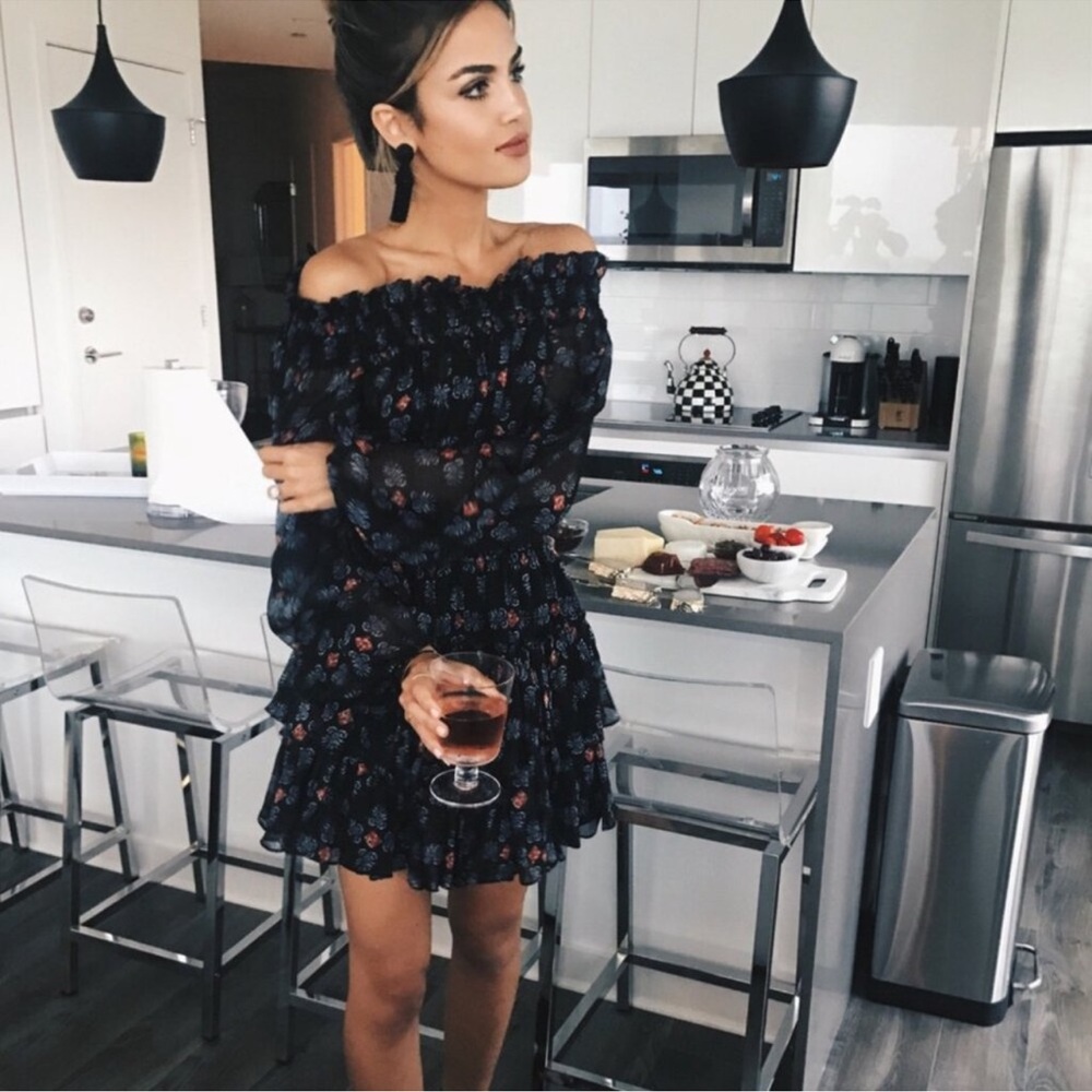 Floral Long Sleeve Dress Caroline Constas lou dress USA xs fit small too